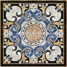 Traditional Marble Outdoor Garden Table Top Marquetry Inlay Italian Decor H5288