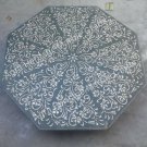 48"x48" Black Marble Dining Table Top Paua Shell Inlay Outdoor Furniture Decor