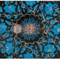 12"x12" Marble Black Coffee Table Top Turquoise Floral Fine Art Handmade Gift