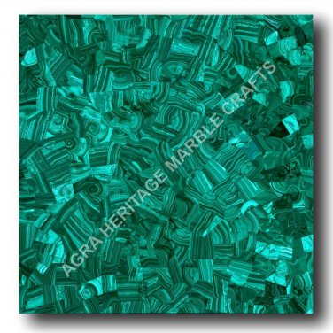 Green Marble Coffee Side Top Table Malachite Inlay Random Stone Home Decor E1336
