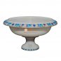 White Marble Handmade Fruit Storage Bowl Pietradura Turquoise Floral Inlaid Arts