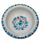 White Marble Handmade Fruit Storage Bowl Pietradura Turquoise Floral Inlaid Arts