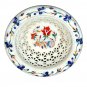 White Marble Fruit Storage Bowl Inlaid Carnelian Marquetry Floral Design Decor