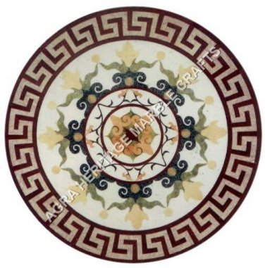24" Exclusive Marble Coffee Center Table Top Inlay Beautiful Design Decor H5003