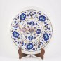 Round Marble Table Top Lapis Inlay Work Marquetry Design Gift Father Day Special