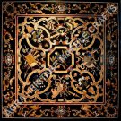 48" Collectible Marble Dining Table Black Top Inlay Marquetry Elegant Arts H5144 48" Collectible Marble Dining Table Black Top Inlay Marquetry Elegant Arts H5144