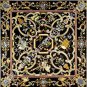 48" Collectible Marble Dining Table Black Top Inlay Marquetry Elegant Arts H5144