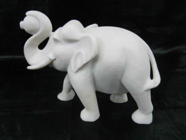 6.5" Elephant Trunk Up Marble Statue Russian Art Animal Figurine Showpiece Gifts