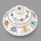 Handmade Collectible Marble Flower Vase With Lid Multi Stone Pietradura Art Deco Handmade Collectible Marble Flower Vase With Lid Multi Stone Pietradura Art Deco