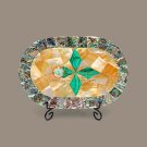Mop Inlaid Rare Stone Art Serving Tray Floraol Inlaid Floral Art Kitchen Decor Mop Inlaid Rare Stone Art Serving Tray Floraol Inlaid Floral Art Kitchen Decor