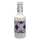 Marble Handmade Flower Storage Vase Lapis Inlaid Marquetry Floral Art Gifts Her