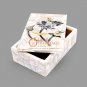 Marble Jewelry Storage Box Mother of Pearls Inlaid Floral Art Collectible Gifts