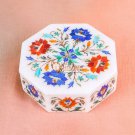 White Marble Jewelry Custom Box Lapis Semi Precious Centerpieces Gift Her Decor