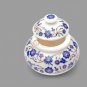 White Marble Handmade Decorative Flower Vase Lapis Inlaid Marquetry Floral Arts