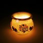 Marble White Handmade Collectible Decorative Flower Vase Lapis Inlaid Floral Art