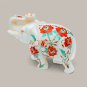 Marble Handmade Decorative Elephant Sculpture Carnelian Marquetry Floral Design