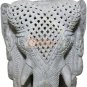 6" Handmade Natural Soapstone Elephant Sculpture Filigree New Year Eve Gift Deco