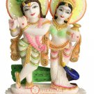 14" Beautiful Radha Krishna White Italian Marble Hand Painted Design Decor E1293 14" Beautiful Radha Krishna White Italian Marble Hand Painted Design Decor E1293