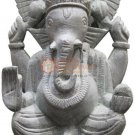 12" Off White Handmade Decorative Ganesha Sculpture Thanksgiving Gift Decor Arts
