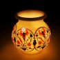 White Handmade Floral Organizer Vase Carnelian Marquetry Floral Fine Work Decor