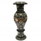 Marble Collectible Flower Lidded Vase Mop Marquetry Floral Design Handmade Gifts