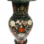 Black Marble Flower Storage Vase Mop Inlaid Marquetry Floral Fine Art Home Decor