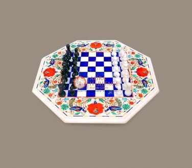 Marble Chess Board with Marble Chess Pieces Christmas Gift For Chess Lover Gifts