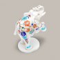 Marble Handmade Collectible Trunkup Wild Elephant Statue Carnelian Marquetry Art