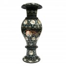 Black Marble Handmade Collectible Flower Organizer Vase Mop Inlaid Patio Decor Black Marble Handmade Collectible Flower Organizer Vase Mop Inlaid Patio Decor