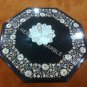 24" Marble Black Coffee Bedroom Table Top Mother of Pearl Inlay Home Decor E1024
