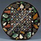 24" Marble Round Coffee Center Table Top Mosaic Multi Stone Inlay Decor H5150