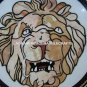 Marble Coffee Table Top Rare Gemstone Lion Face Mosaic Inlay Hallway Decor H495