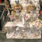 24" Marble Shiv Parivar Unique Sculpture Hand Painted Arts Showpiece Decor E424