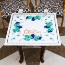 Antique Marble Top Coffee Table Malachite Semi Precious Floral Art Home Decor