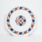 Marble Table Top Desk 16"x16" Lapis Multi Stone Floral Art Housewarming Gift Her