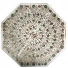 36" Marble Dining Table Top Pauashell Inlay Precious Stone Floral Decor E1521