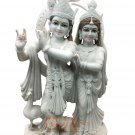 42" Exclusive Marble Radha Krishna Best Religious Statue Love Gift Decor E1162