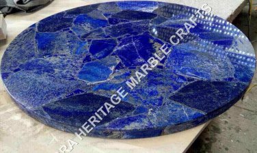 12" Random Marble Cafe Kitchen Table Top Lapis Lazuli Inlay Outdoor Decor H4752