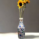 Alabaster Marble Handmade Flower Storage Vase lapis Inlaid Multi Stone Art Decor