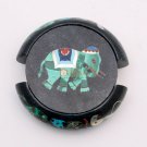 Black Coaster Set With Holder Inlaid Multi Stone Elephant Design Table Decor Art Black Coaster Set With Holder Inlaid Multi Stone Elephant Design Table Decor Art