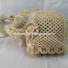 7" Marble Fine Lattice Handmade Work Elephant For Giving Gift Home Decor H4205