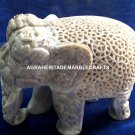 6" Indian Marble Elephant Statue Handcarved Accent Arts Hallway Home Decor H4222