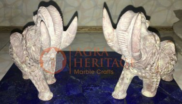 5" Exclusive Marble Elephant Statue Unique Beautiful Bedroom Gift Decor
