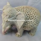 Marble Elephant Handmade Filigree Design Hallway Living Room Statue Decor H4207