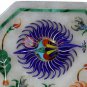4"x4"x2" Marble White Jewelry Lidded Box Lapis Peacock Floral Art Veterans Gifts