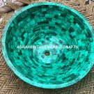 18" Marble Random Wash Basin Malachite Inlay Stone Home Interior Decor M315