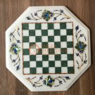 12"x12" White Marble Chess Top Table Pauashell Inlaid Floral Art New Year Gifts
