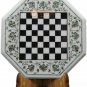 Marble Chess Table Top Precious Pauashell Inlay Floral Arts Home Decor E1939