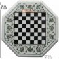 Marble Chess Table Top Precious Pauashell Inlay Floral Arts Home Decor E1939