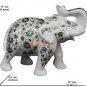 10" Marvulesh Trunk Up Elephant Gemstone Inlay Design Columbus Eve Gift Decor